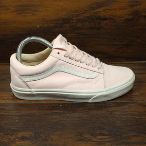 Vans Off The Wall Old Skool Women's Size 8 Top Leather Skate Shoes Pink
